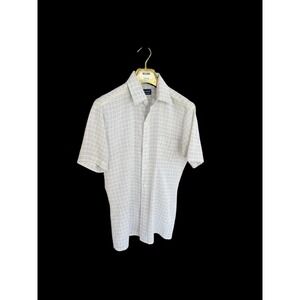 Vintage Classic JC Penney Short Sleeve Button Down Plaid Shirt Sz Small Distress